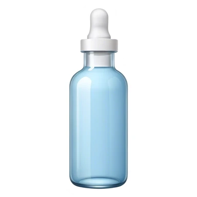 Pale blue  serum bottle with white top sticker