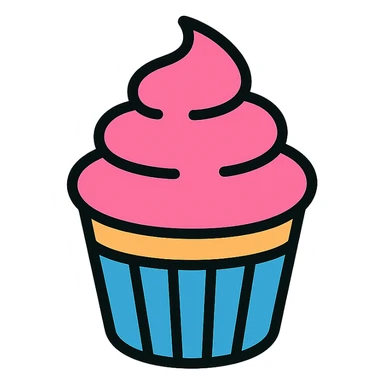cupcake with pink icing sticker