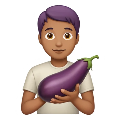 Eggplant in hand sticker