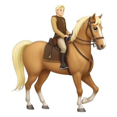 Cheval palomino cavalière brune galope  sticker