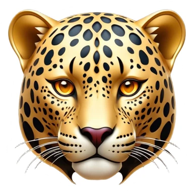 Cinematic Noble Jaguar Portrait Emoji, Poised and elegant, with a sleek, muscular build adorned with striking rosette patterns and intense, focused eyes, Simplified yet sharp and sophisticated features, highly detailed, glowing with a soft, wild luminescence, high shine, intelligent and graceful, stylized with an air of untamed nobility, focused and alert, soft glowing outline, capturing the essence of a watchful guardian that feels as though it could step out of the screen with effortless authority! sticker