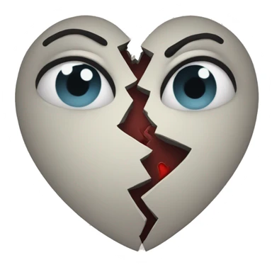 broken in two sad heart  sticker