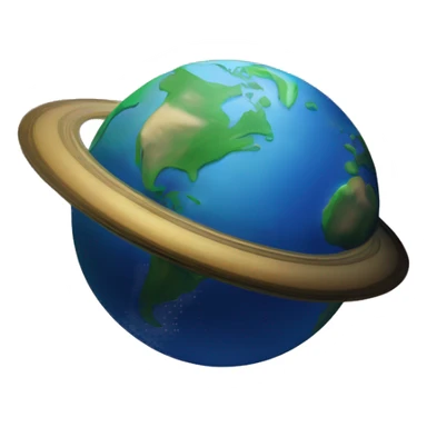 planet earth with rings like saturn sticker