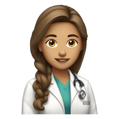 a teenager doctor 20 years old girl student tan skin, brown hair sticker