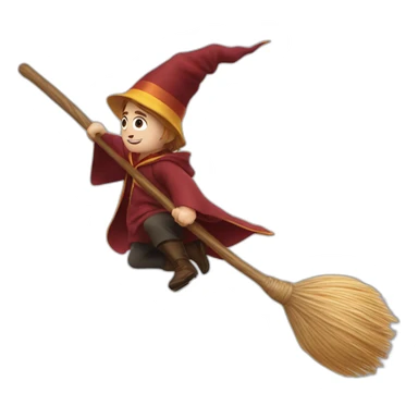Harry potter on the broom during quiditch sticker