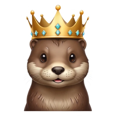 Otter wearing crown sticker