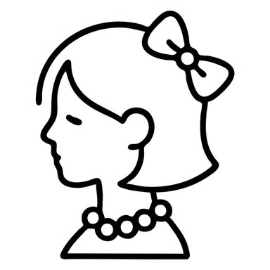 coquette girl with a bow and pearl necklace sticker