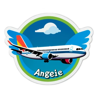 Name „Angie“ on a airplane  sticker