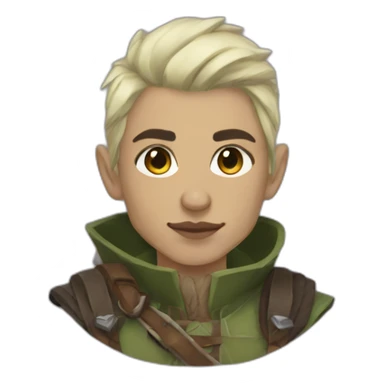 non-binary half-orc ranger sticker