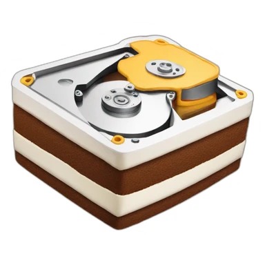a hard drive made out of cake sticker