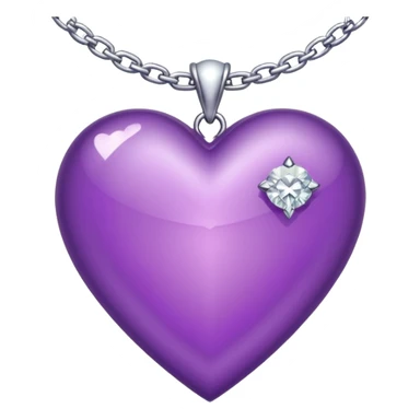 purple heart with diamond chain around it sticker