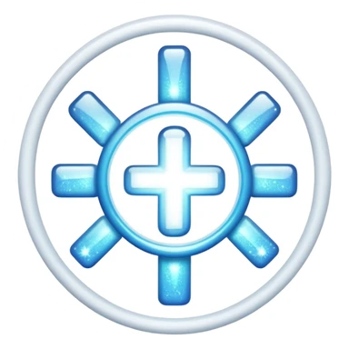 glitter white symbol of health + sticker