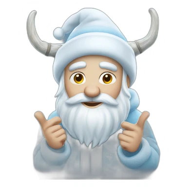 Father Frost shows hand sign of the horns sticker