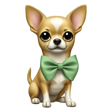 Chihuahua with sage green bow  sticker