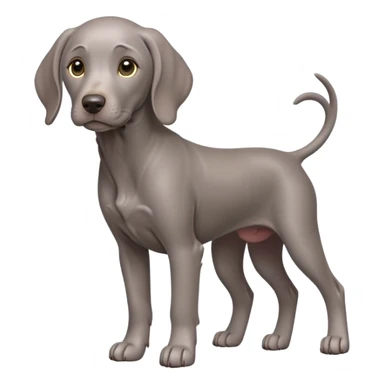 cinematic-noble-weimaraner puppy-full body-emoji on all fours,-poised-and-regal,-with-a-strong,-athletic-build-and-a-lustrous,-well-groomed-grey fur,-deep-set-soulful-brown-eyes,-simplified-yet-sharp-and-sophisticated-features,-highly-detailed, sticker