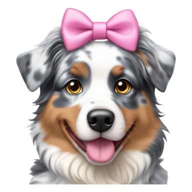 Blue Merle Aussie with pink bow sticker