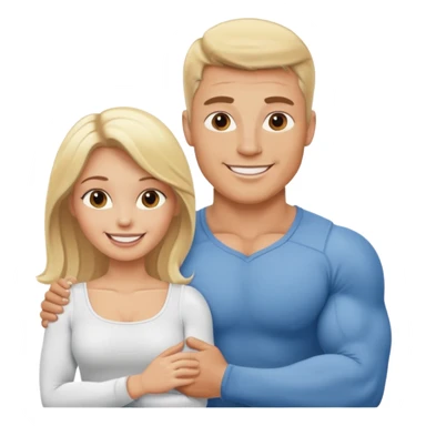 a white muscular man holding blonde white lady sticker