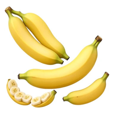 A peeled-off banana being chopped in small banana slices sticker