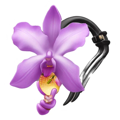 hair claw with orchid ( accessory)  sticker