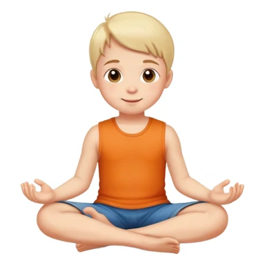 child sitting cross-legged on the floor, cheerful and calm sticker