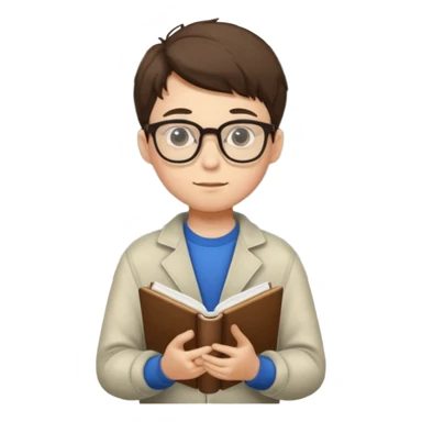 boy focused on studying full body sticker