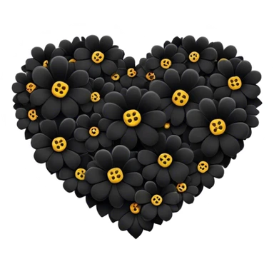 Heart filled with black flowers sticker