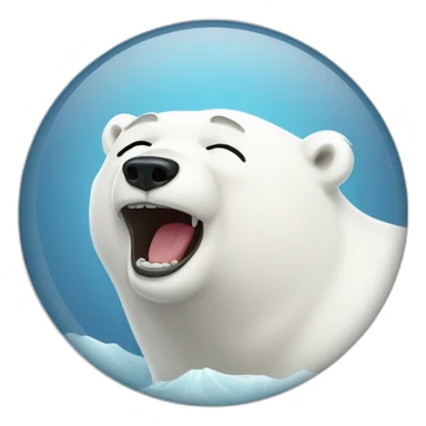 polar bear crying laughing sticker
