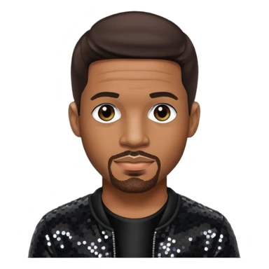  Stevie J, Record Producer with dark brown hair, black sequin outfit sticker