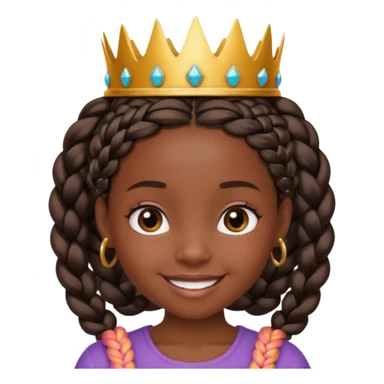 black girl kid with braided crown sticker