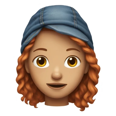 Red headed girl in Jean jacket sticker