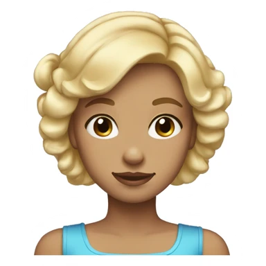 a girl with short blonde hair blue eyes and a bow in the hair  sticker