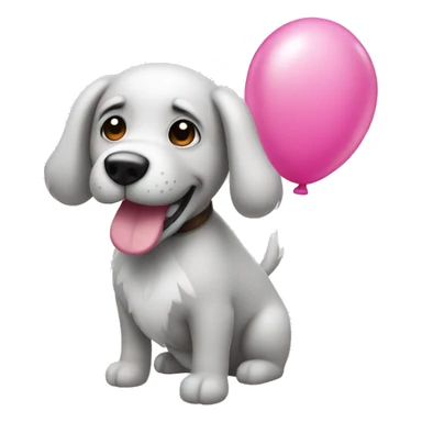 Balloon in the shape of a dog pink sticker