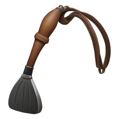 fireplace bellows holding a whip sticker