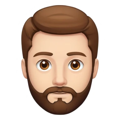 white man with brown hair and beard and hazel eyes wearing black sticker