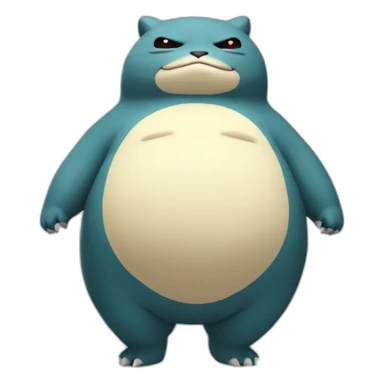 Snorlax with a tail in the front sticker