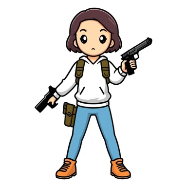 girl with a gun sticker