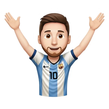 Messi celebrating a goal sticker