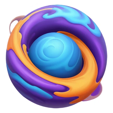 sphere globe planet, surface covered with gas sticker