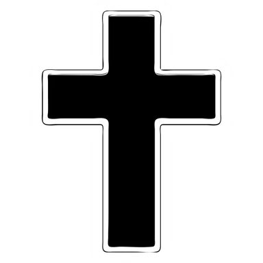 Christian cross polished silver slightly beveled edges icon sticker