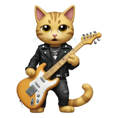Cat playing electric guitar, punk, emo.  sticker