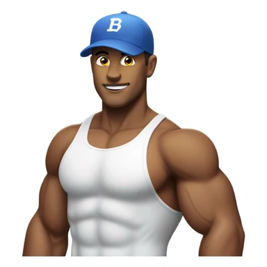 White guy  with 6 pack abs and a baseball cap  sticker