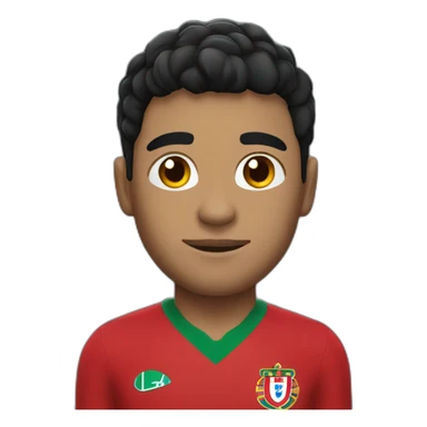 A man with black hair wearing a Portugal team uniform sticker