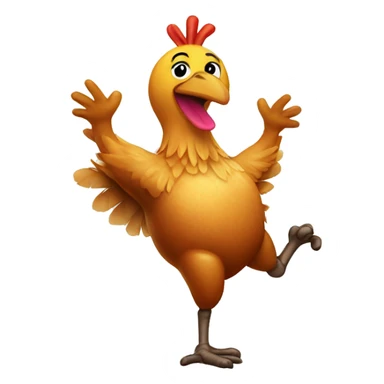 A roast chicken dancing  sticker