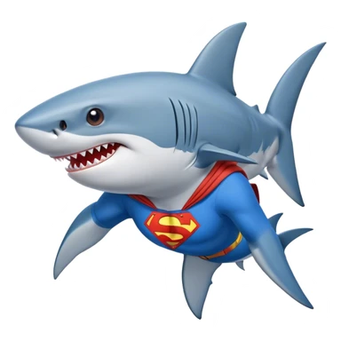 Shark wearing Superman polo ￼ sticker