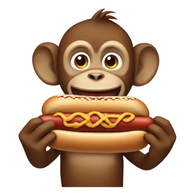 Monkey with a hotdog sticker