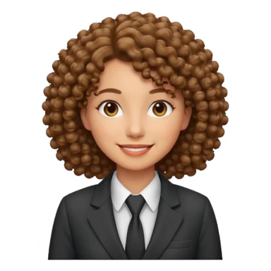 curly-haired woman in a suit sticker