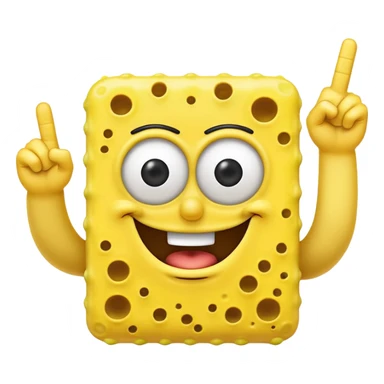 Can you create a sponge bob emoji holding up its middle finger?  sticker