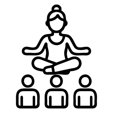 icon on the theme of yoga teacher classes.  sticker
