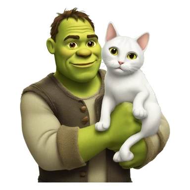 Shrek lifting a cat sticker
