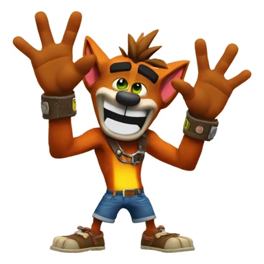 Crash bandicoot waving hello sticker